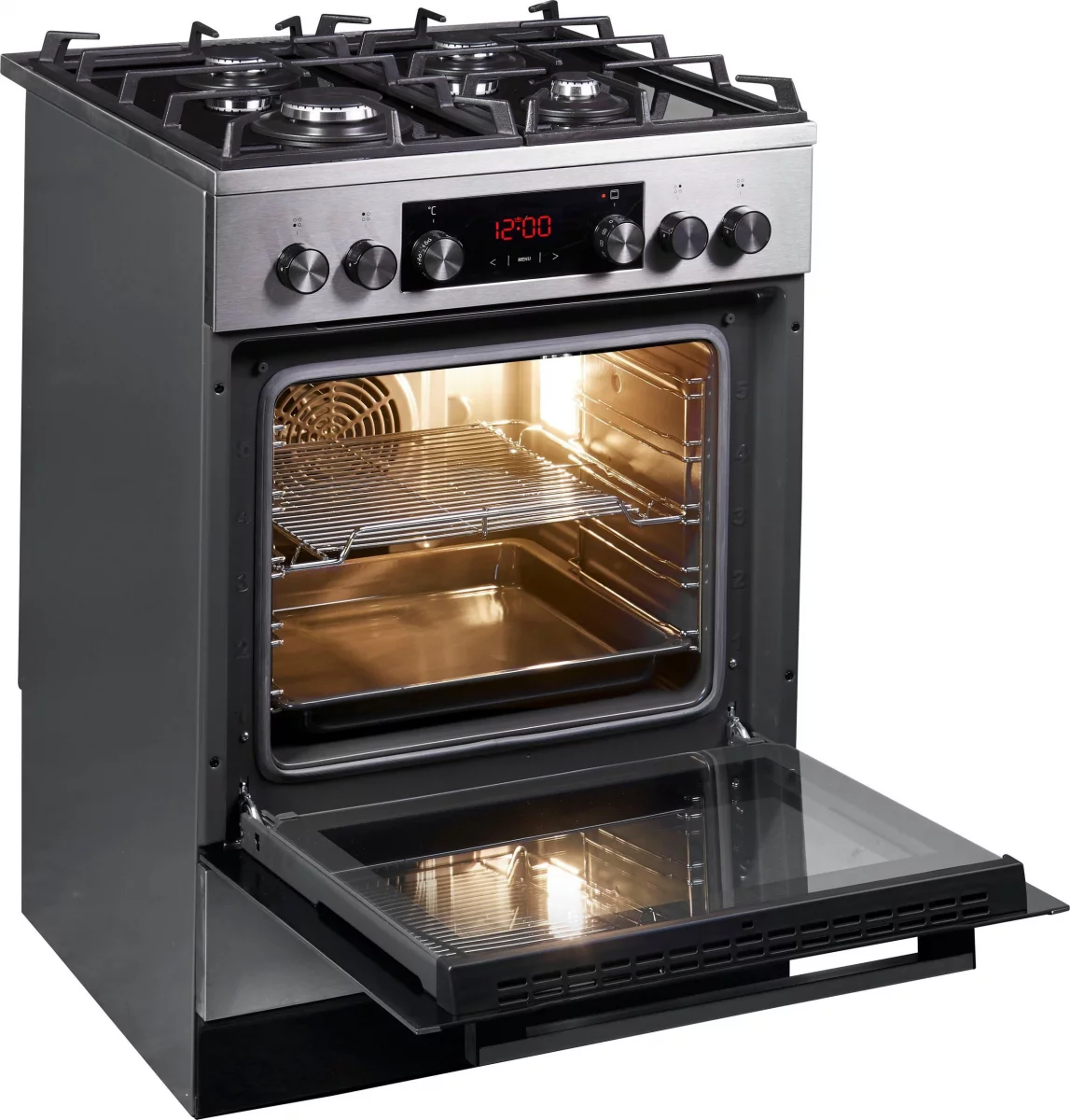 AMICA Gas-Standherd SHEG 914 121 E, Steam Clean, Teleskopauszug nachrüstbar, EEK: A