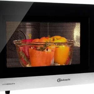 BAUKNECHT Mikrowelle MW 49 SL, 1900 Watt, 25 Liter, 6 Leistungsstufen, Crisp-Funktion - u.a. für TK-Pizza in 11min