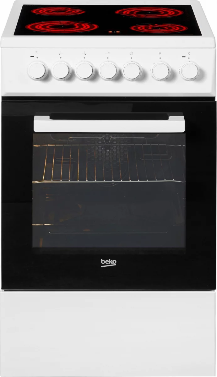 Beko Elektro-Standherd FSM57100GW, EEK: A, SimpleSteam, Heißluft mit Ringheizkörper, Zeitschaltuhr