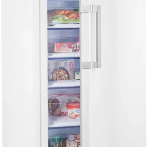 Beko RFNE448E45W Freistehender Gefrierschrank, 404 Liter Volumen, EEK: D, Rauminhalt gesamt: 404 Liter, No Frost – nie wieder abtauen!, Weiß