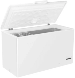 Haier HCE321T Gefriertruhe, 319 Liter Volumen, EEK: D, Tauwasserablauf, Super-Gefrierfunktion, Weiß