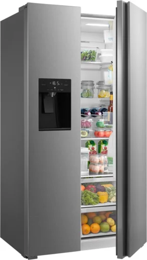 Hanseatic Side by side HSBS17590CWEI, EEK: C (A-G), mit Eis-, Crushed-Ice- und Wasserspender, Nutzinhalt: 574 Liter, Abtauautomatik