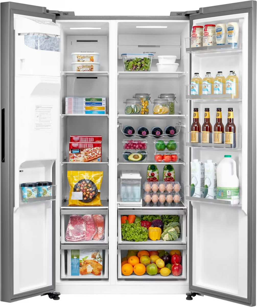 Hanseatic Side by side HSBS17590CWEI, EEK: C (A-G), mit Eis-, Crushed-Ice- und Wasserspender, Nutzinhalt: 574 Liter, Abtauautomatik – Bild 2