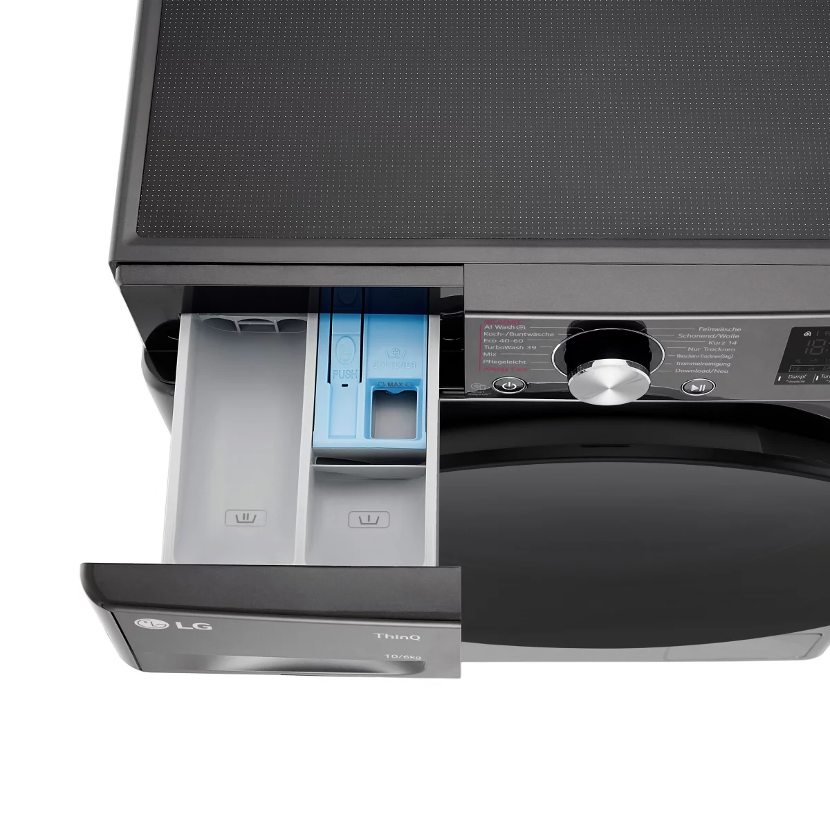 LG Waschtrockner Serie 7 W4WR70X6YB, Schwarz, 10 Kg Waschen und 6 Kg Trocknen, 71 dB(A), 1400 U/min, Steam: Tiefenreinigung mit Dampf, AquaLock® Vollwasserschutz, TurboWash® 360° – Bild 3