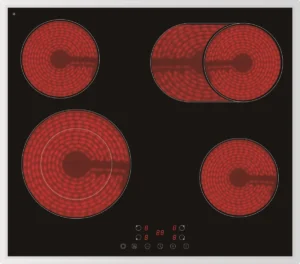 Siemens ET601FNP1E Kochmulde Keramik Autark, Elektro-Kochfeld von SCHOTT CERAN®, 1 Bräterzone/1 Zweikreiszone, Schwarz