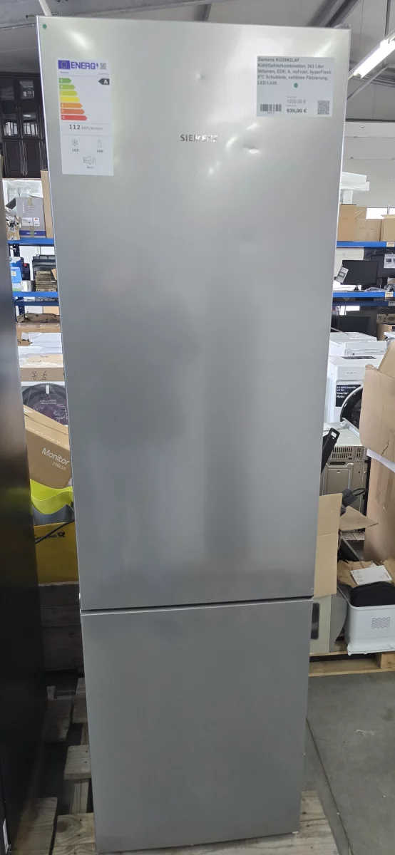 Siemens KG39N2LAF Kühl/Gefrierkombination, 363 Liter Volumen, EEK: A, noFrost, hyperFresh 0°C Schublade, nahtlose Platzierung, LED-Licht – Bild 2